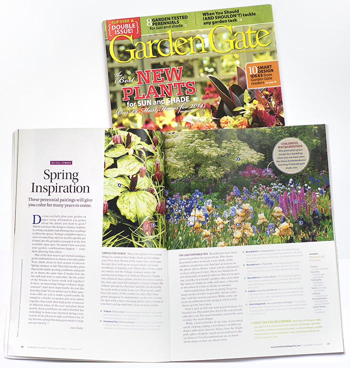 Garden Gate magazine January/February 2014, iris garden photograph by Georgianna Lane