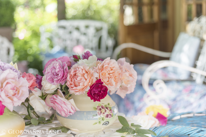 Roses at the home of Maria Cecilia in Chile, photographed by Georgianna Lane