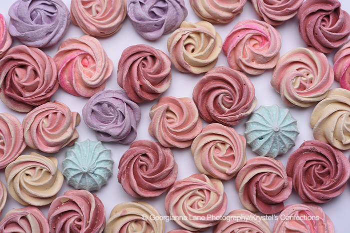 Krystel's Confections meringues photographed by Georgianna Lane