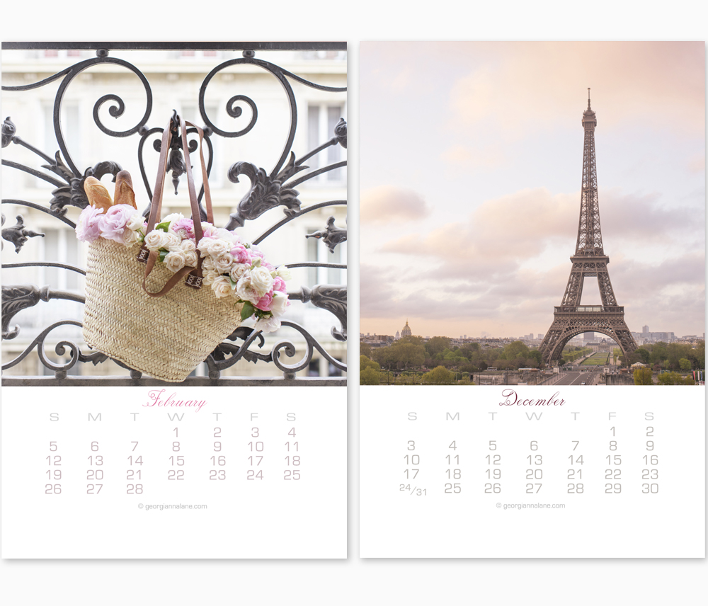 2017 Paris Calendar by Georgianna Lane