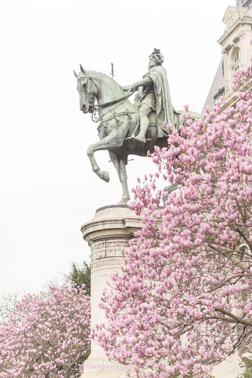 Statue of Étienne Marcel in spring, Paris, by Georgianna Lane