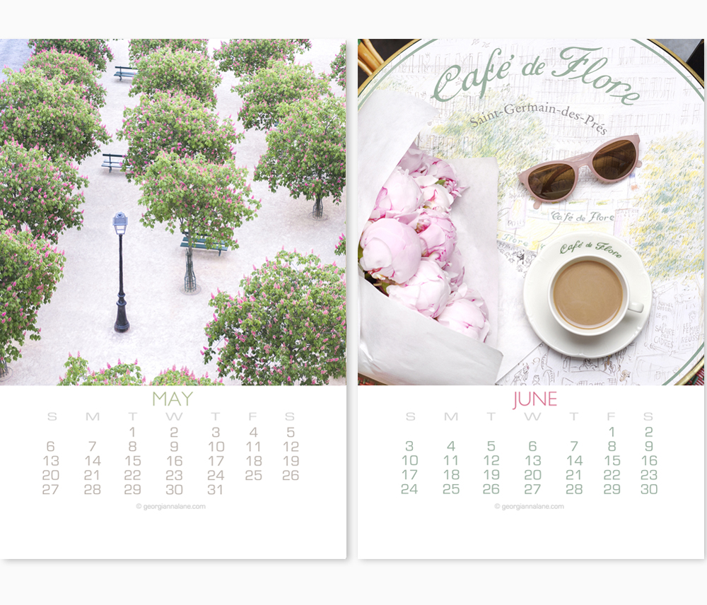 2018 Paris Calendar by Georgianna Lane