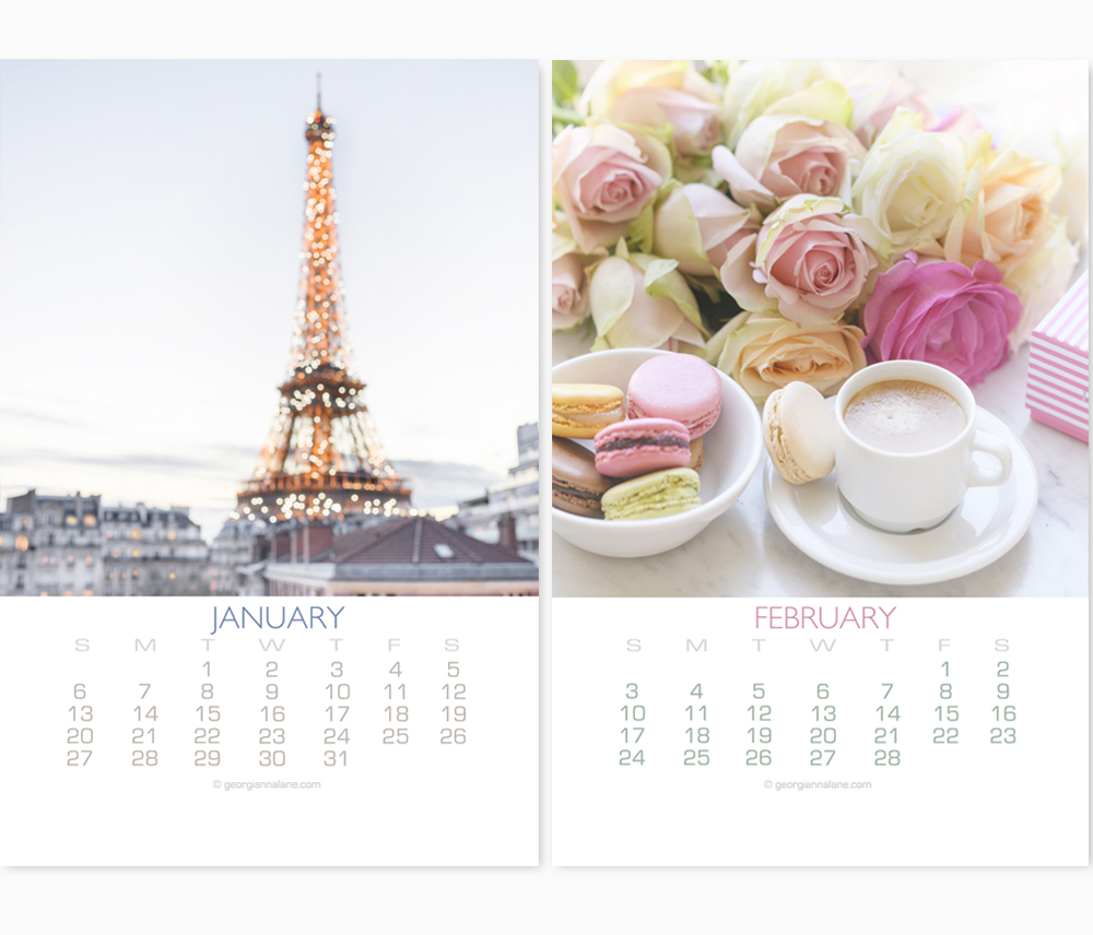 Georgianna Lane 2019 Paris Calendar