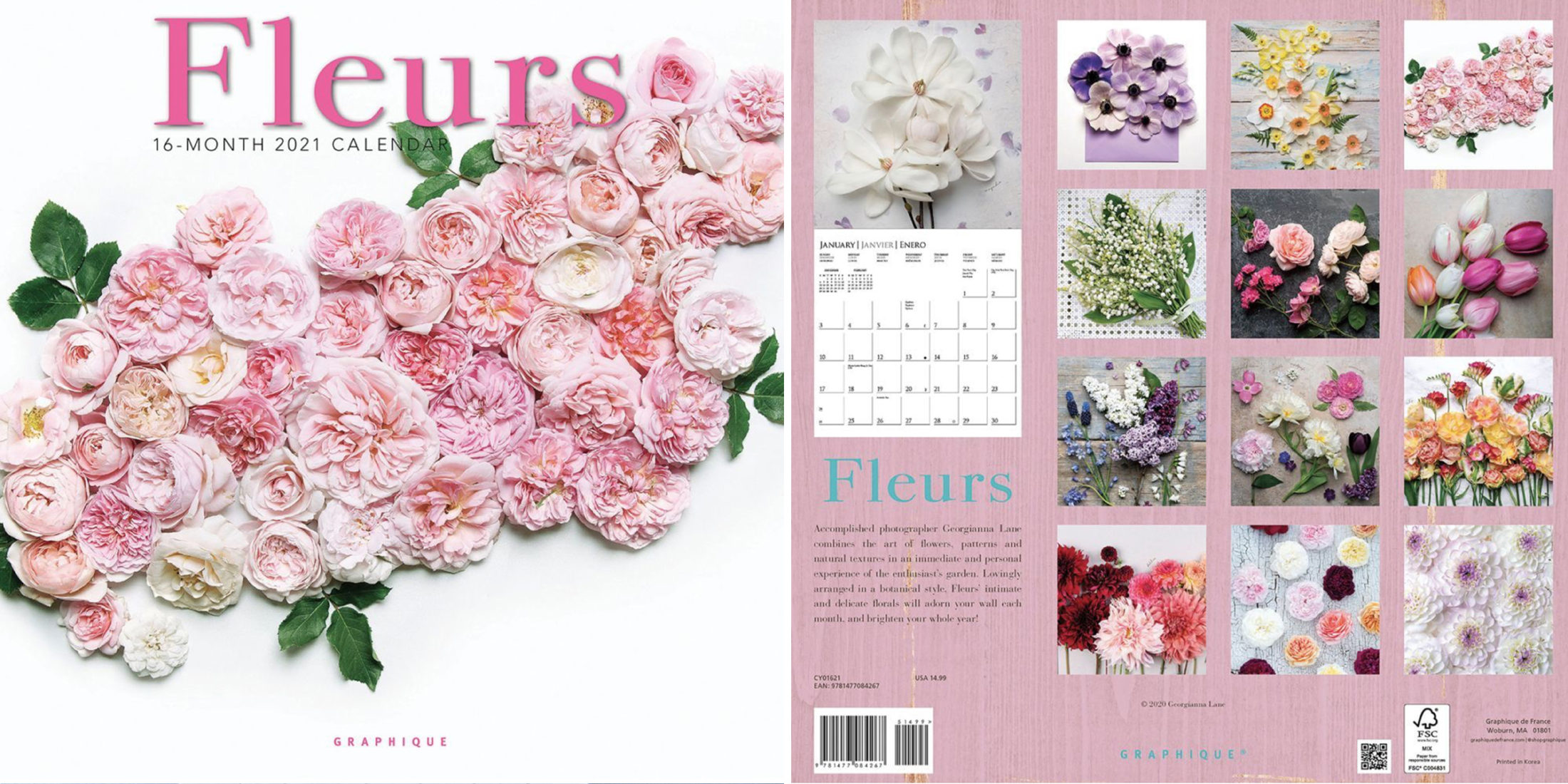 Graphique De France Garden Bouquets 2021 Mini Wall Calendar 2021 